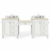 James Martin Vanities Copper Cove Encore 86in Double Vanity Set, Bright White w/ 3 CM Eternal Marfil Quartz Top 301-V86-BW-DU-3EMR